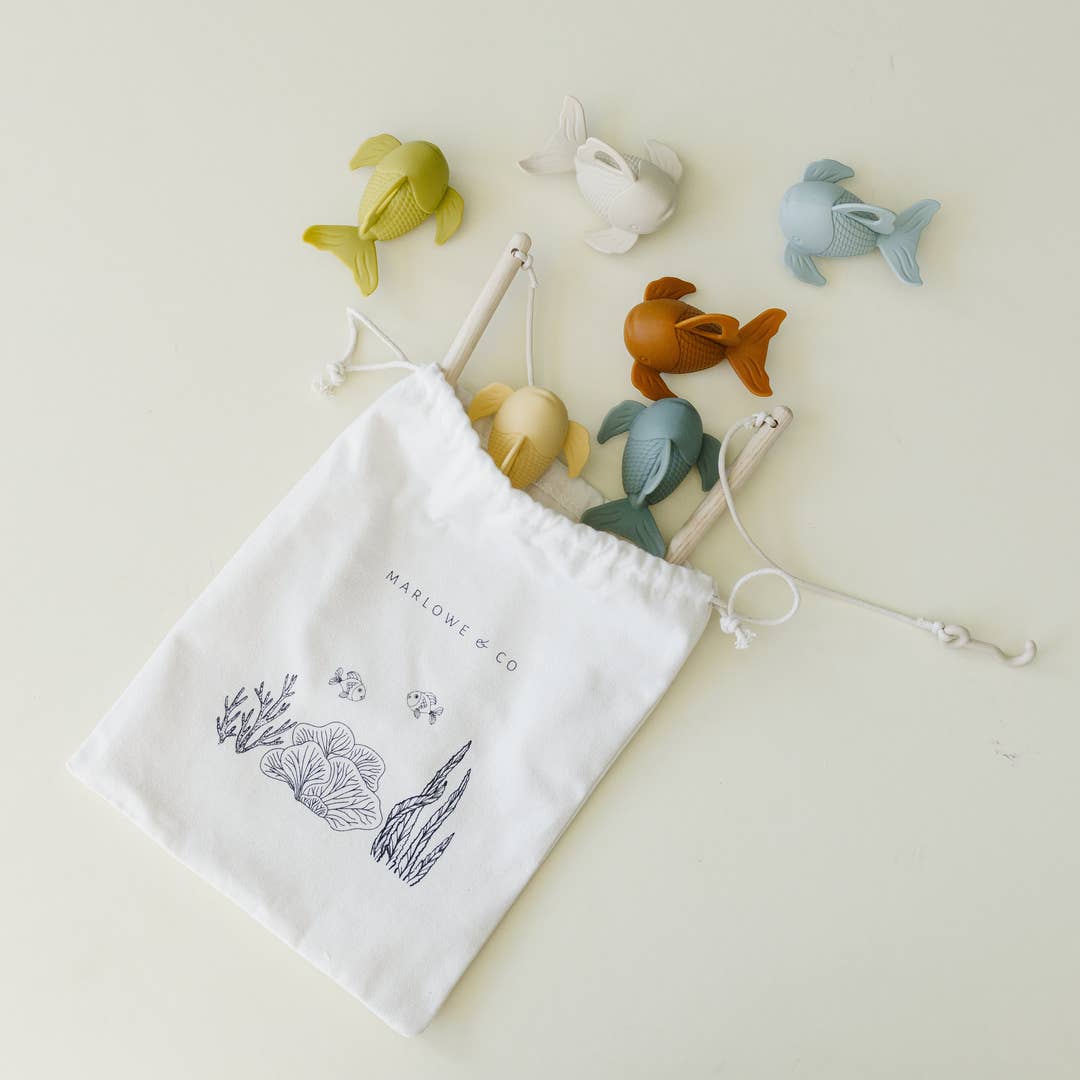 silicone & wood fishing set