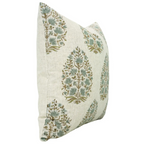 block print 20 x 20 pillow - bouquet