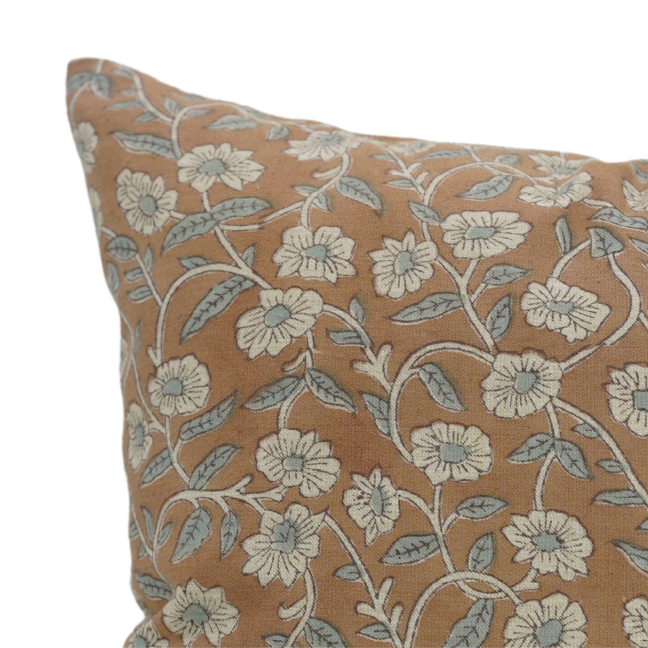 haridwar block print linen blend pillow 14 x 20