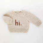 hi. baby crew neck sweater - pecan