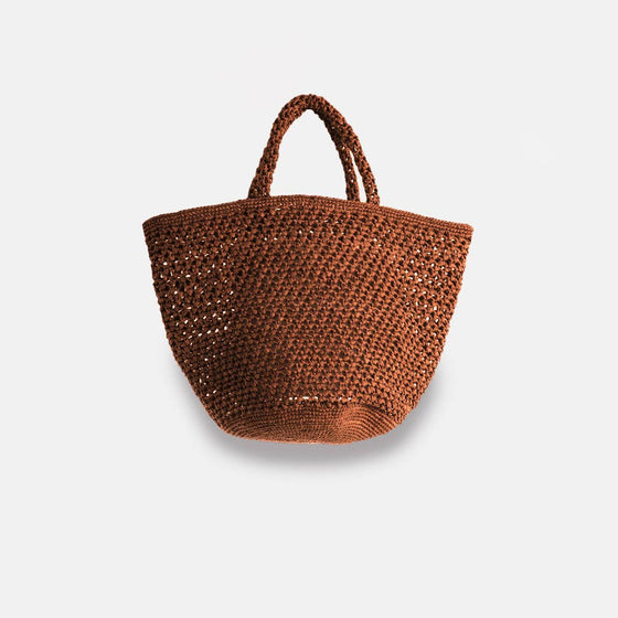 kapity lacy - openwork raffia basket bag two colors