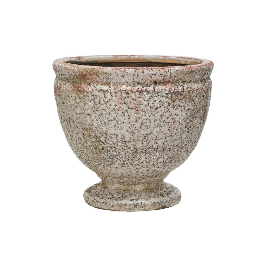 terracotta footed urn