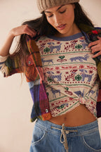 blissful layering tee in snowdrop combo