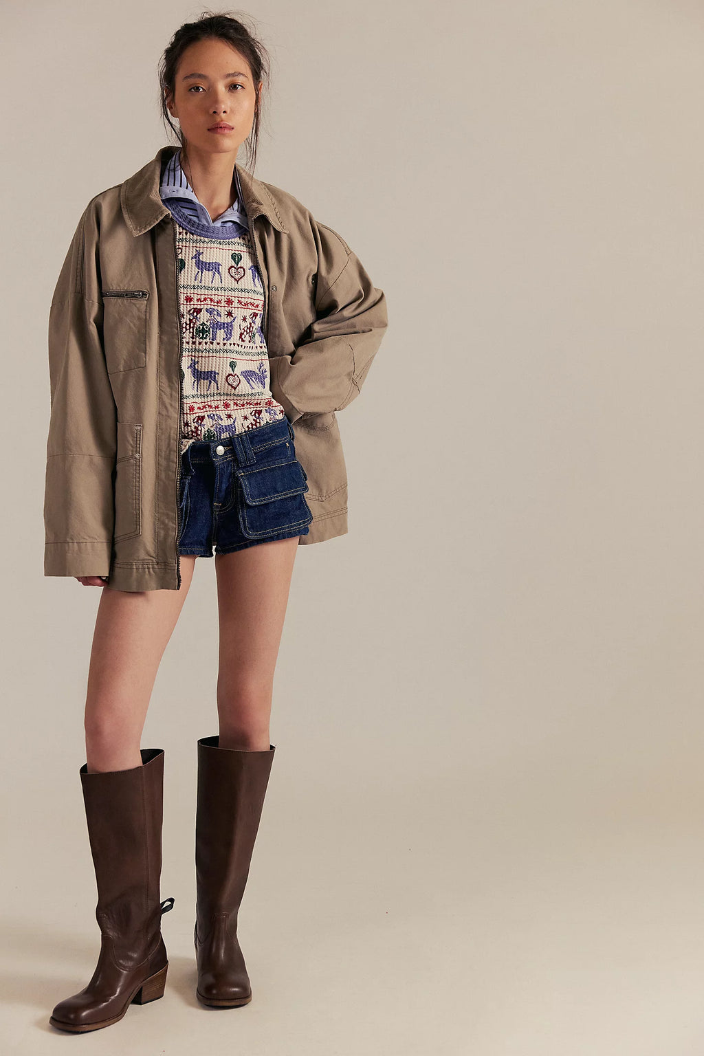 blissful layering tee in snowdrop combo