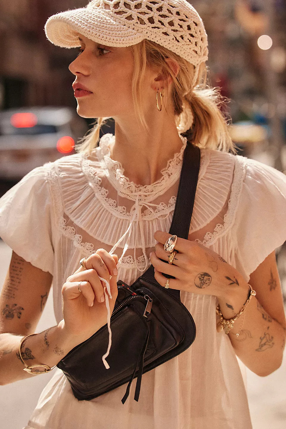 avalon leather sling in snake