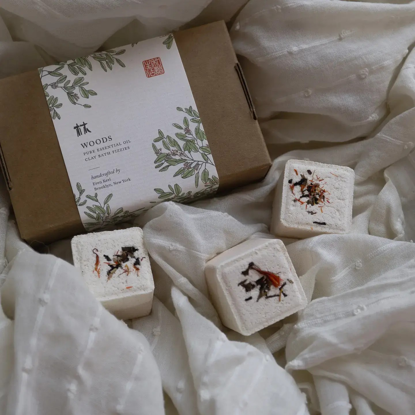 shower steamer + bath fizzy set - woods