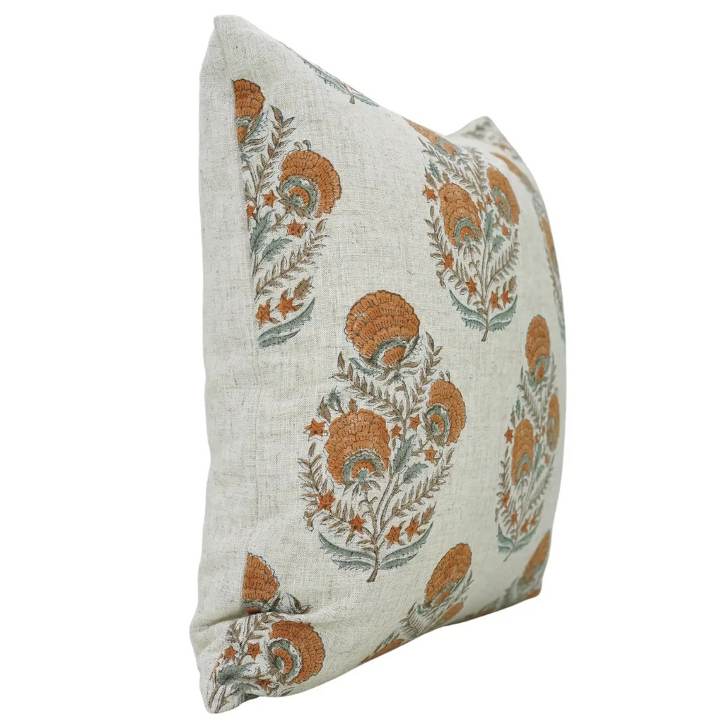 bohemian block print 20 x 20 pillow - marigold