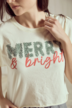 merry + bright crop tee