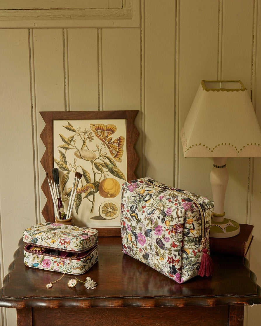 floral velvet pouch