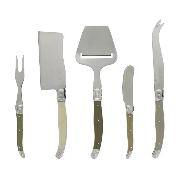 laguiole 5 piece cheese knife + slicer set