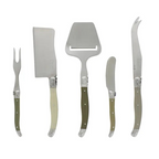 laguiole 5 piece cheese knife + slicer set