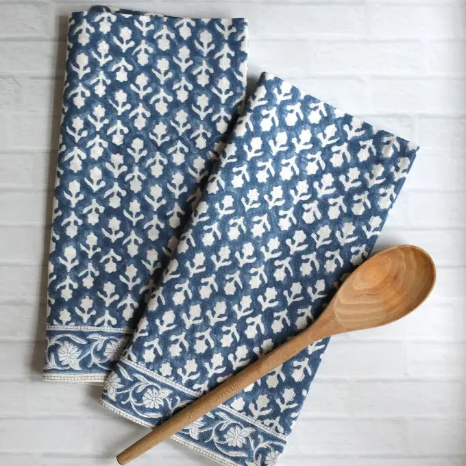 the charlotte block print tea towel