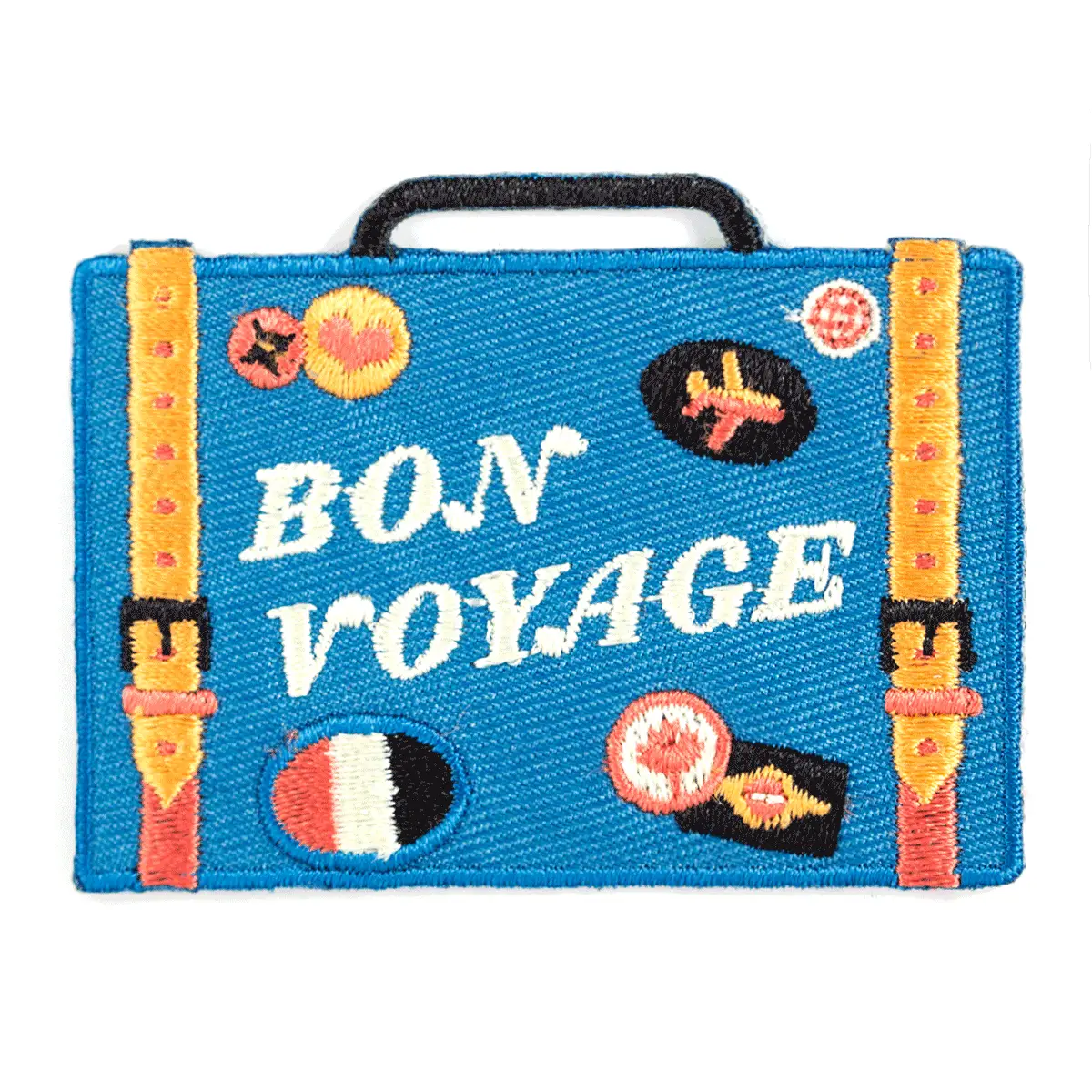 bon voyage embroidered iron-on patch