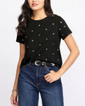 embellished tee with grommets