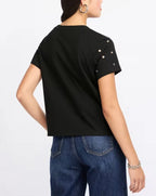 embellished tee with grommets