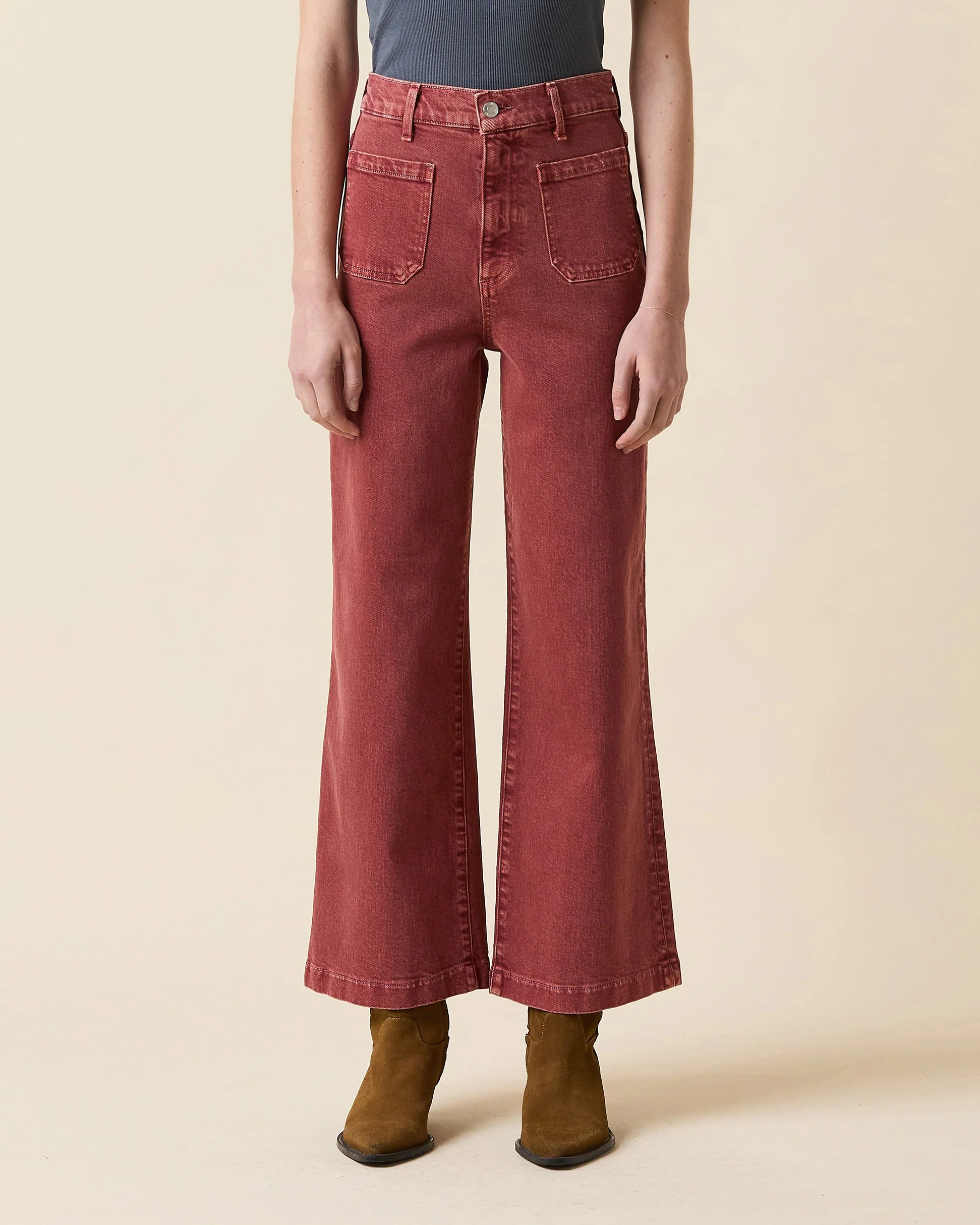 virginia wide leg ankle in sandwashed spiced