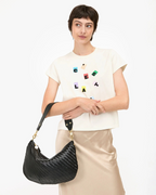 moyen messenger in black woven zig zag