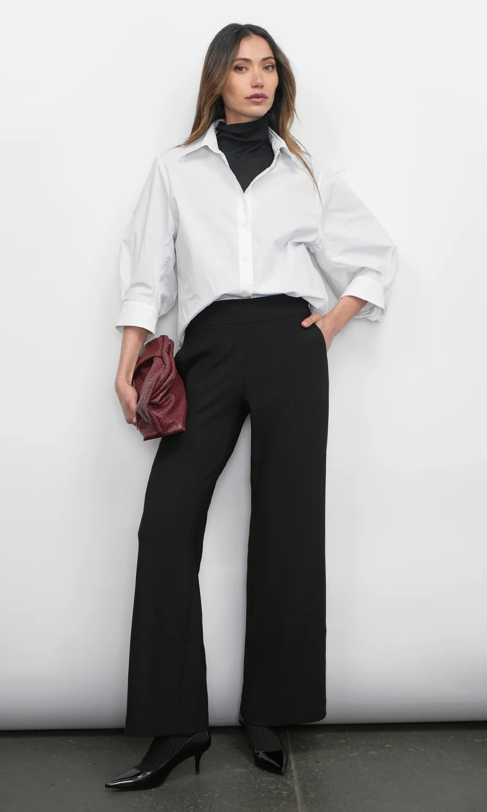 thea oversized latern sleeve button down