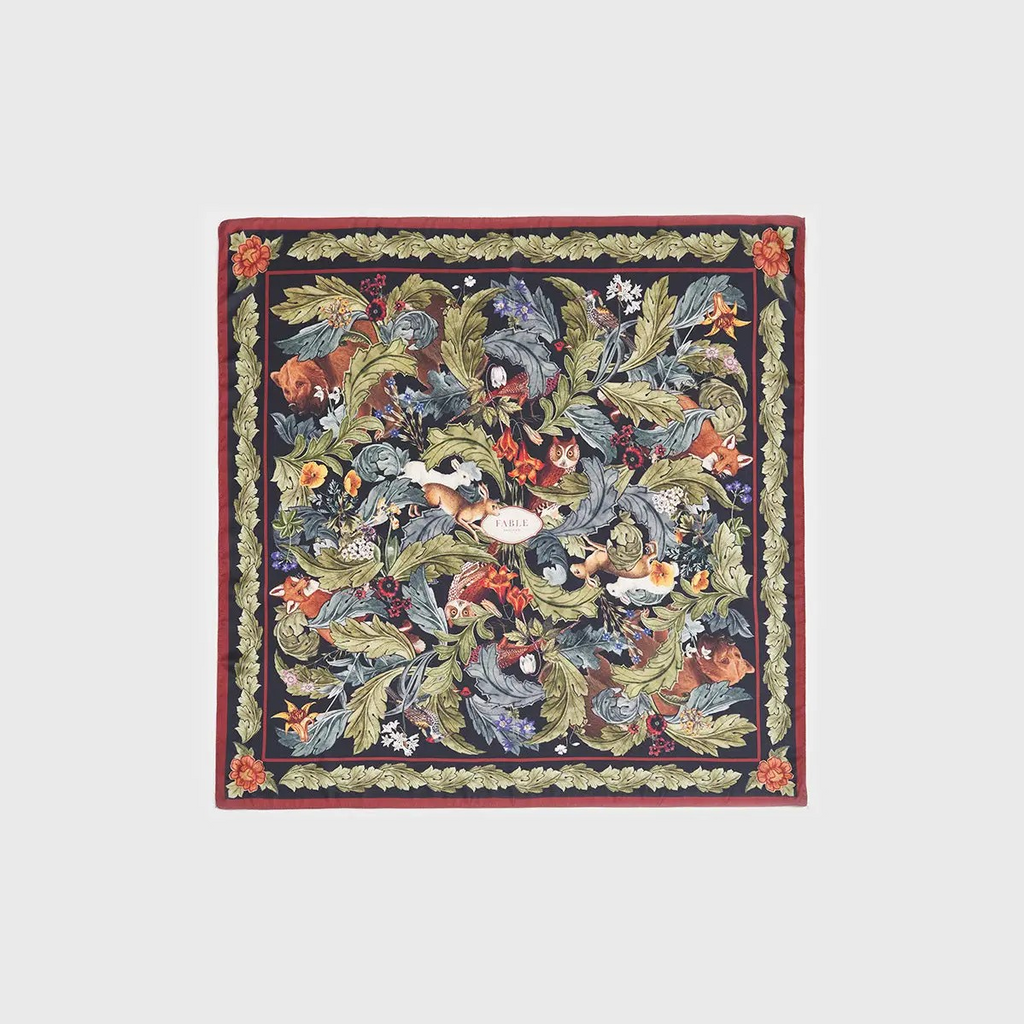 winter solstice tales green square scarf