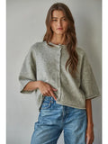 knit quarter sleeve cardi