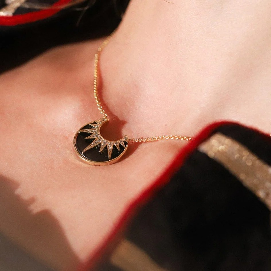 art deco sunburst necklace