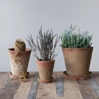 distressed cement planter - small