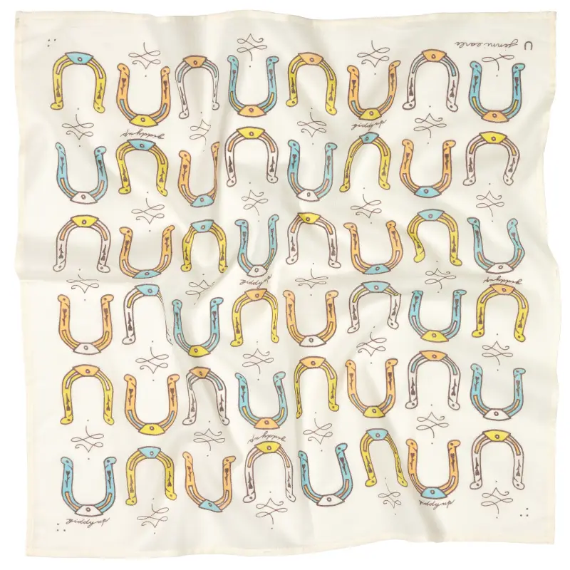 giddy up cotton voile bandana in cream