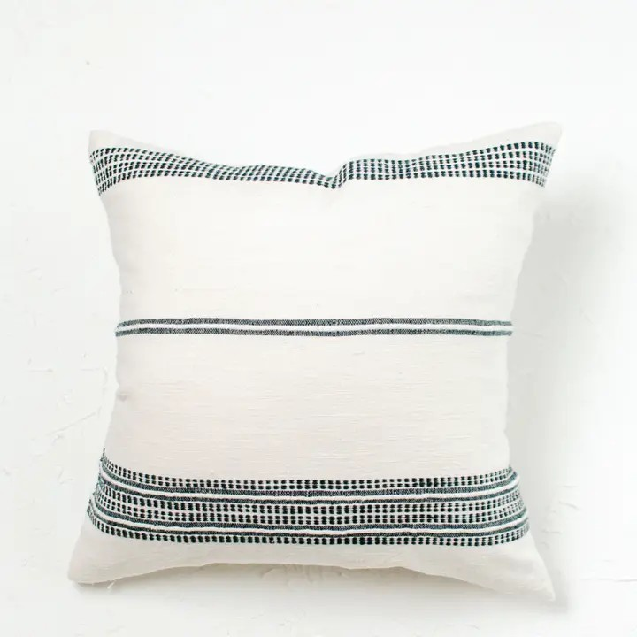 18" aden cotton throw pillow gray + cream