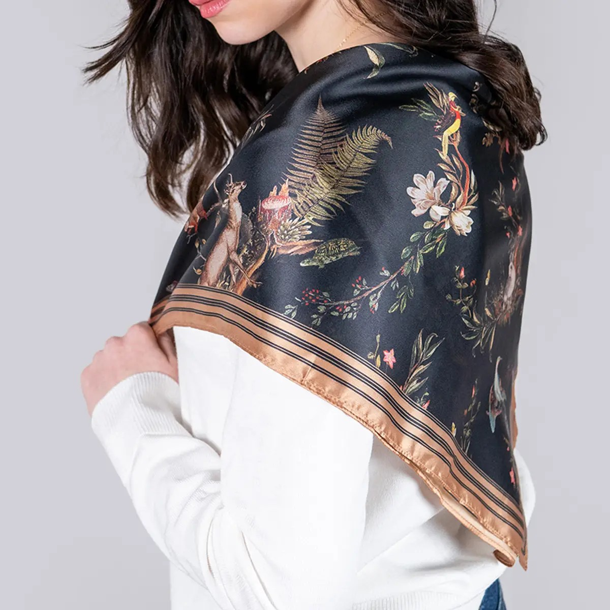 wonderland toile square scarf