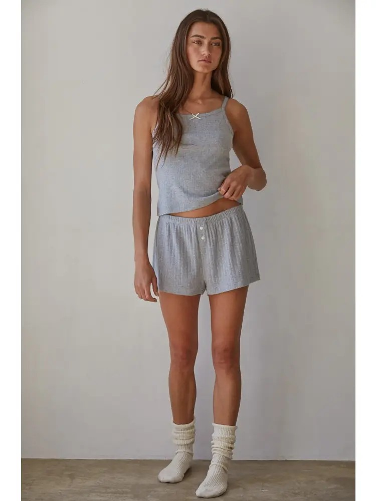 knit pointelle sleep set