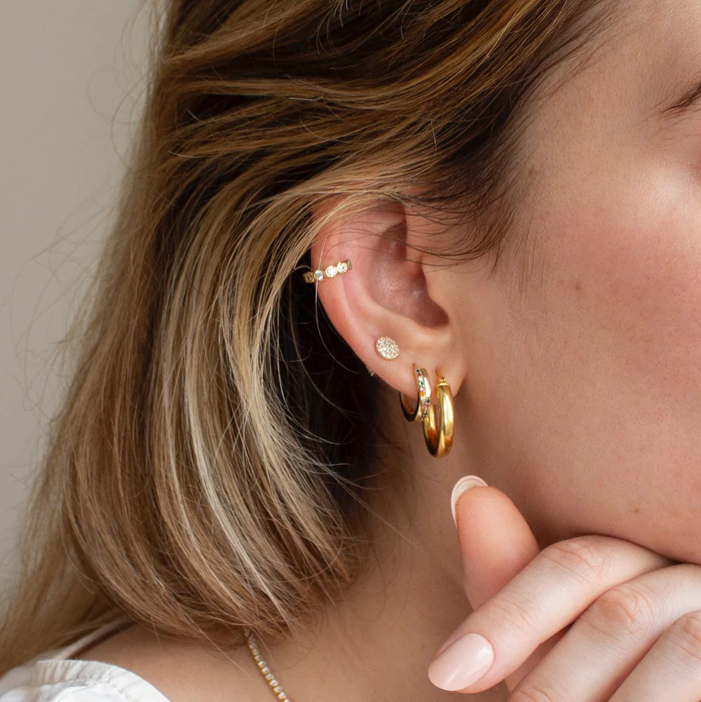 crystal juliet studs in gold