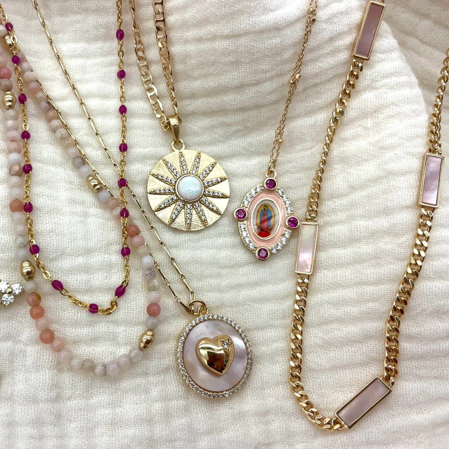 guadalupe enamel necklace