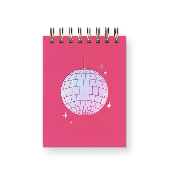 Disco Ball Mini Jotter Notebook in Hibiscus