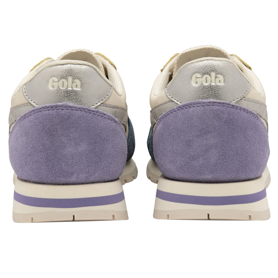 Gola Classics Women's Daytona Quadrant Sneakers in Off White/Baltic/Silver/Lavender