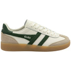viper leather in white + bone + evergreen