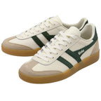 viper leather in white + bone + evergreen