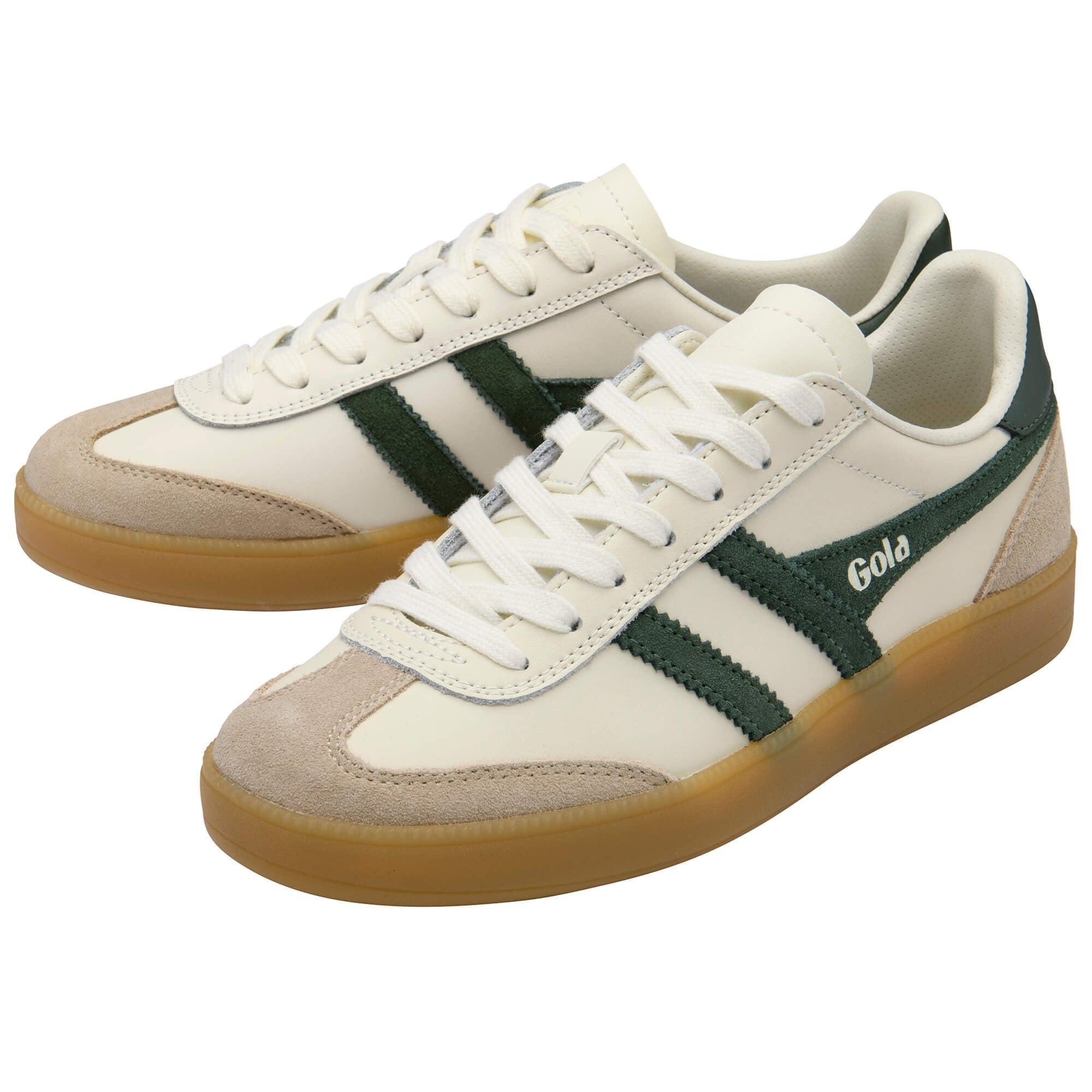 viper leather in white + bone + evergreen