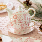 fine porcelain tea for one - pink bow