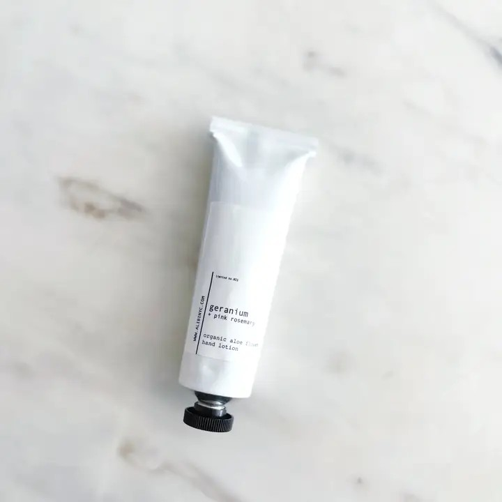 geranium + pink rosemary organic hand lotion
