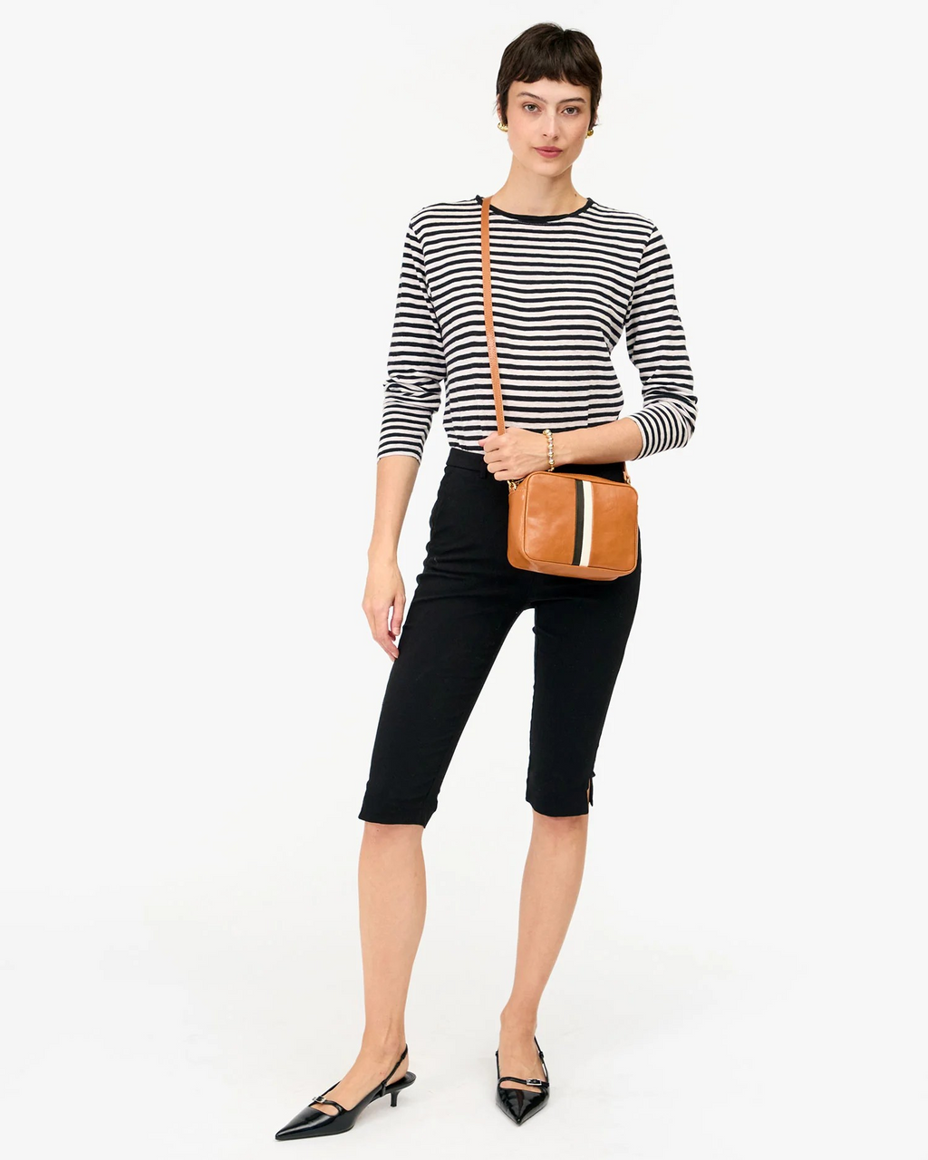 midi sac in natural + stripes
