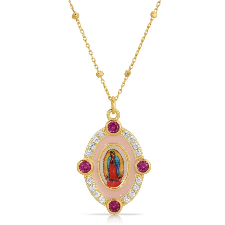 guadalupe enamel necklace