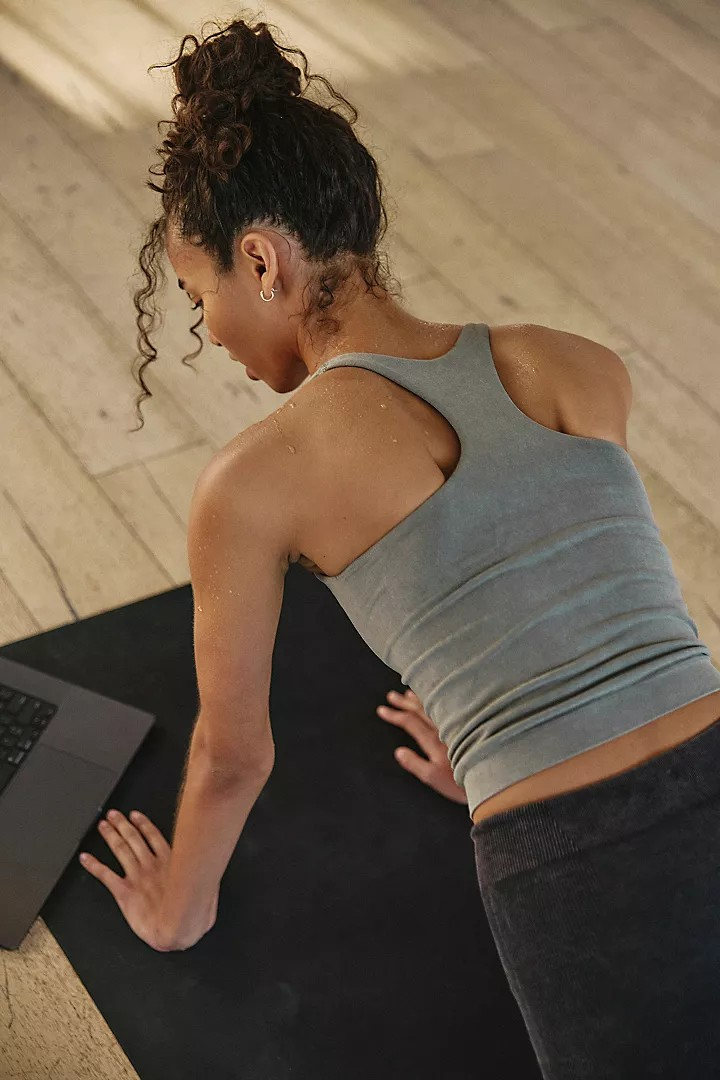 go to smooth square neck cami in sagestone