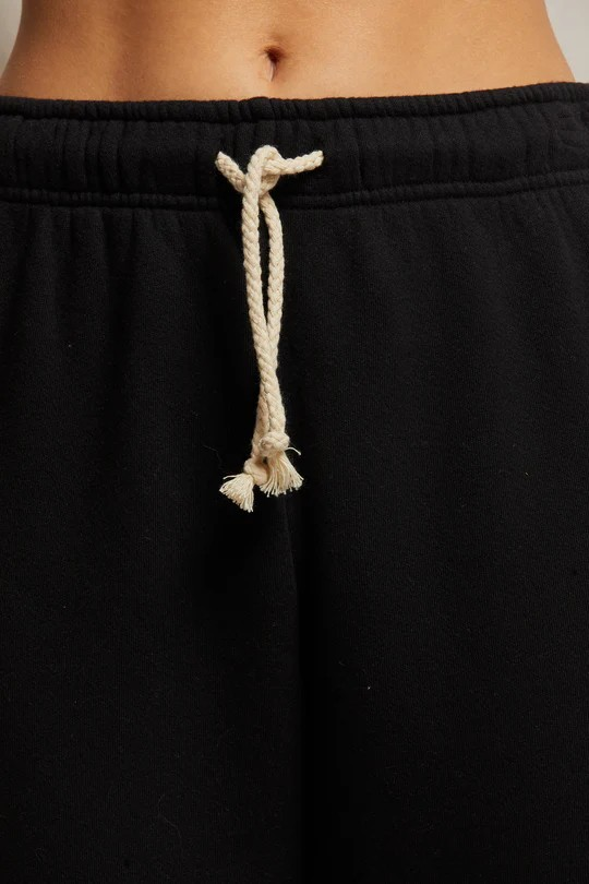 michelle cotton fleece jogger in true black