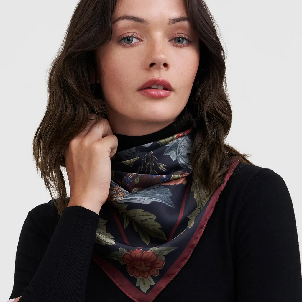 winter solstice tales green square scarf