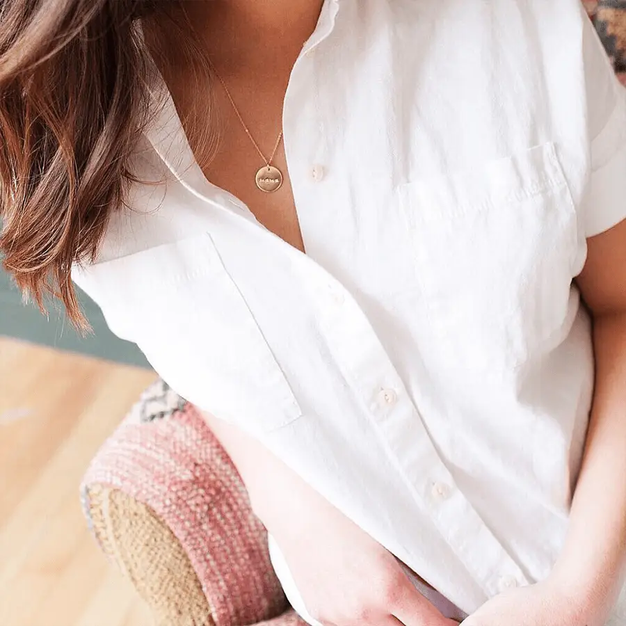 gold filled disc pendant - mama