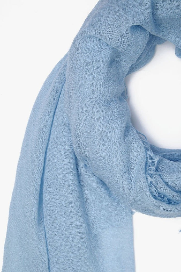 cashmere + silk scarf in cashmere blue