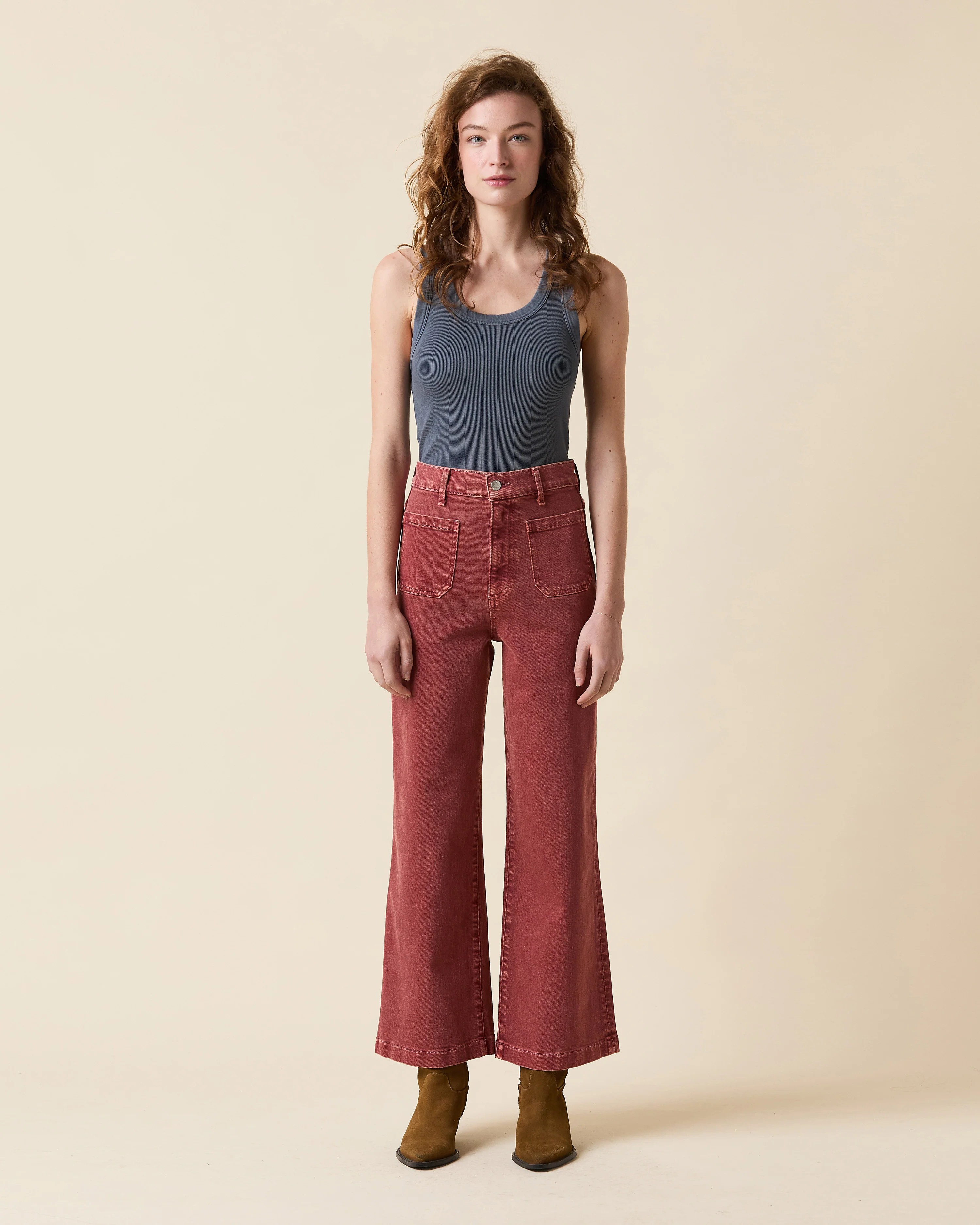 virginia wide leg ankle in sandwashed spiced