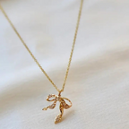 cz bow necklace