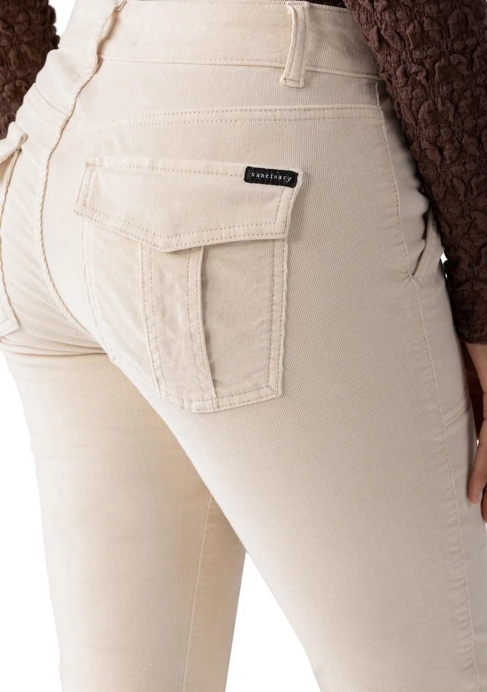 corduroy hayden bootcut in mother of pearl