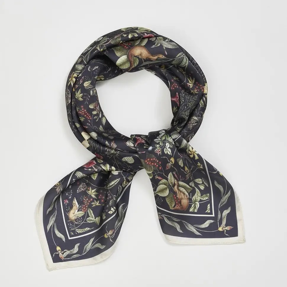 wolf garden navy square scarf